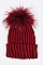 Stylish Raccoon Fur PomPom Knit Beanie LA-EMH8574