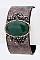 Genuine Stone Metallic Leather Cuff LA-JCB1131