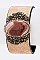 Genuine Stone Metallic Leather Cuff LA-JCB1131
