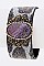 Center Stone Leather Cuff LA-JCB1130