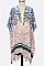 2 Tone Floral Tassel Kimono Cardigan