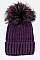 Fashion Beanie With Dyed Raccoon Fur Pompom