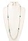 LONG HAMMERED METAL STONE NECKLACE SET