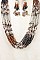 BEADED MULTI ROW SEEDS NECKLACE SET