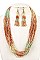 BEADED MULTI ROW SEEDS NECKLACE SET