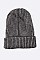 Trendy Double Layer Rib Knit Beanie Hat LA-EMH8587