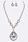 TEARDROP CRYSTAL PENDANT NECKLACE SET