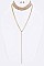 Classy Crystal Choker & Drop Necklace Set LA-KS9016