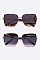 Pack of 12 Chain Accent Temple Fashion Square Sunglasses Set