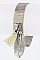 FEATHER & TASSEL CHARMS METAL CUFF