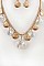 SHELL DANGLE MULTI GEM BIB NECKLACE SET