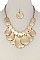 HAMMERED COIN DANGLE STATEMENT NECKLACE JYQNE-14169