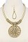 STYLISH WEAVE PENDANT METALLIC THREAD WRAPPED NECKLACE SET JY-JSN-2137