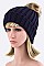 Chic Fur Pom Pom Beanie Hat LA-MM3003