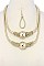 METALLIC THREAD METAL BALL STATEMENT NECKLACE JYJSN-2140