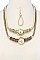 METALLIC THREAD METAL BALL STATEMENT NECKLACE JYJSN-2140