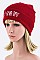Stylish BAD HAIR DAY Print Knit Beanie LA-EMH8619