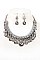 CLUSTER DISK WOVEN CHAIN BIB NECKLACE SET