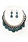 CLUSTER DISK WOVEN CHAIN BIB NECKLACE SET