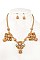 SEMI CRYSTAL FACETED BIB NECKLACE SET