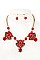 SEMI CRYSTAL FACETED BIB NECKLACE SET