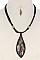 LEAF PENDANT SHORT STATEMENT NECKLACE JYQNE14120