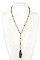 TEARDROP PENDANT GLASS BEAD NECKLACE