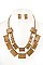 RECTANGULAR LINK BIB NECKLACE SET