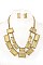 RECTANGULAR LINK BIB NECKLACE SET