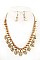 LEAF CLUSTER PEARL NECKLACE SET