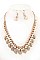 LEAF CLUSTER PEARL NECKLACE SET