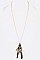 LEATHER TASSEL PENDANT NECKLACE