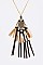 LEATHER TASSEL PENDANT NECKLACE
