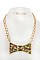 BOW CAMO PRINT PENDANT NECKLACE SET