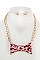 BOW CAMO PRINT PENDANT NECKLACE SET