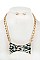 BOW CAMO PRINT PENDANT NECKLACE SET