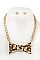 BOW CAMO PRINT PENDANT NECKLACE SET