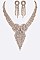 Fringe Rhinestone Statement Necklace Set