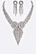 Fringe Rhinestone Statement Necklace Set