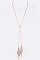 DRAW STRING DOUBLE TASSEL NECKLACE