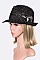 Crystal Bow Mesh Straw Fedora