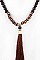 BEADED TASSEL PENDANT NECKLACE SET