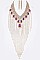 Stylish Rhinestone Tassel Statement Necklace Set LA-GNE2008