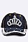 Crystal Crown Embellished Fashion Denim Cap