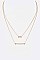Classic Mother of Pearl Layered Pendant Necklace LAON6486