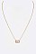 Classy Mother Of Pearl Crystal Pendant Dainty Necklace LAON6482