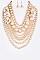FLOWER ACCENT MIX PEARLS STATEMENT NECKLACE SET