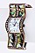 Fashionable Pave Shells & Crystals Wavy Bangle Watch LA-BG1234L21