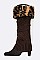 Pack of (12 Pairs ) Assorted Leopard Faux Fur Trim Leg Warmer Set LA-HNSH1069