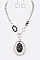 Mix Media Stone Pendant Necklace Set